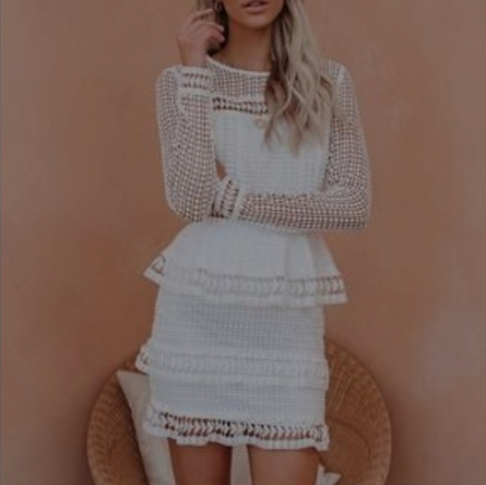 Endless Rose Begin Again Tiered Crochet Lace Dress size M NEW